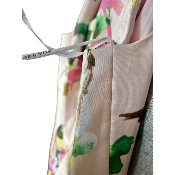 Alfred Sung Blush Bouquet Floral Hi-Low Dress Floral size M Sateen Twill Cocktai - Picture 7 of 16